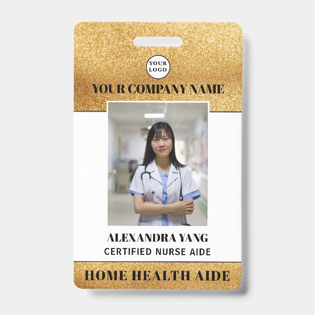Home Health Aid Logo Photo ID Badge (Front)