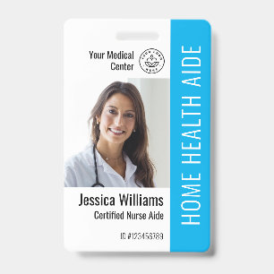 Home Health Aide Certified Nurse Aide Photo ID Badge