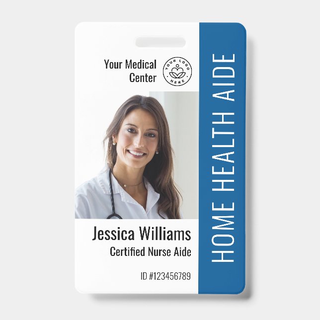 Home Health Aide Certified Nurse Aide Photo ID Badge (Front)
