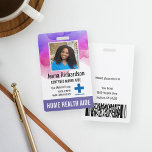 Home Health Aide / Certified Nurse Aide Photo ID Badge<br><div class="desc">Personalise these vertical medical personnel badges with an employee photo and name, along with multiple custom text fields for title or role, hospital or healthcare facility name, employee ID number, or valid through date. "HOME HEALTH AIDE" or your desired text appears along the bottom in bold white lettering for easy...</div>