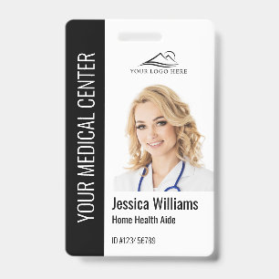 Home Health Aide Medical Photo ID Black Badge