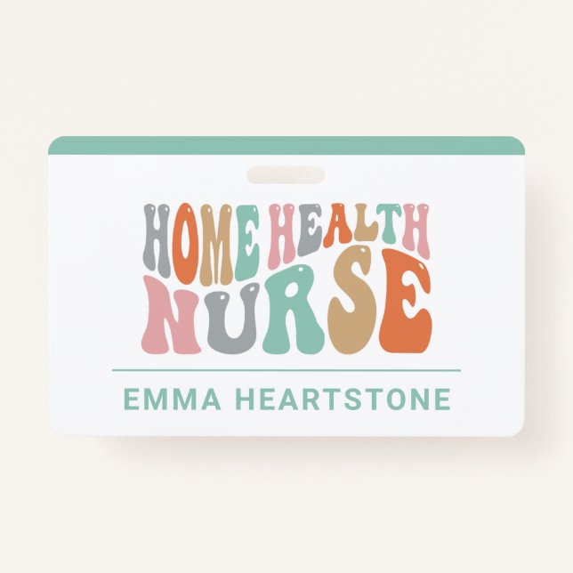 Home Health Care Nurse Caregiver ID Badge (Front)