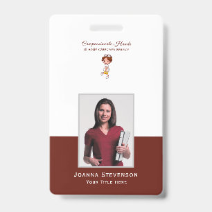 Home Health Care Nurse Caregiver Photo ID Badge