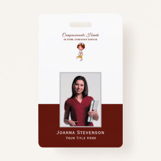 Home Health Care Nurse Caregiver Photo ID Badge