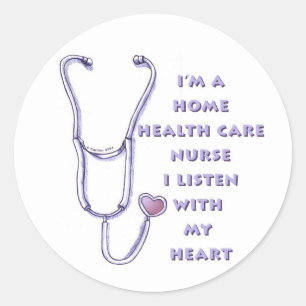 Home Health Care Nurse Heart Classic Round Sticker