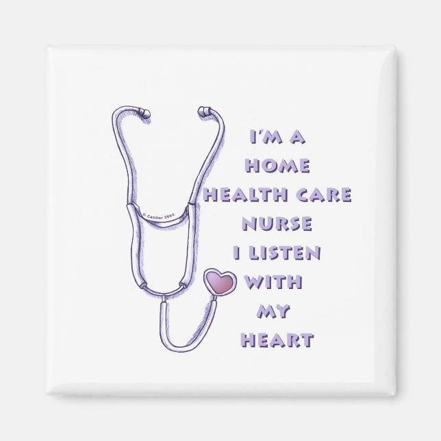 Home Health Care Nurse Heart Magnet (Front)
