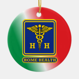 Home Health Care Worker Shield Custom Ceramic Ornament