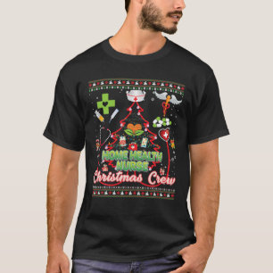 Home Health Nurse Christmas Crew Tree Stethoscope T-Shirt
