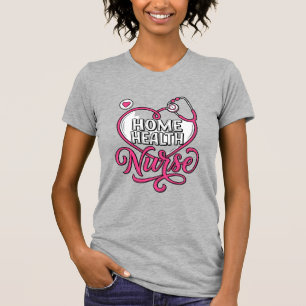 Home Health Nurse Pink Stethoscope Shirt Design_1