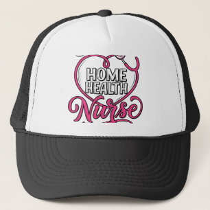 Home Health Nurse Pink Stethoscope Shirt Design_1 Trucker Hat