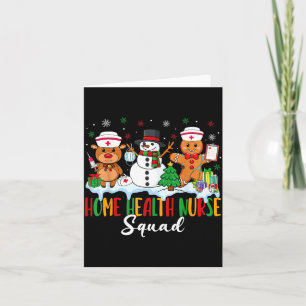 Home Health Nurse Squad Reindeer Gingerbread Chris Card