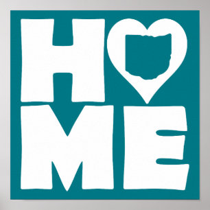 Home Heart State Poster Sign