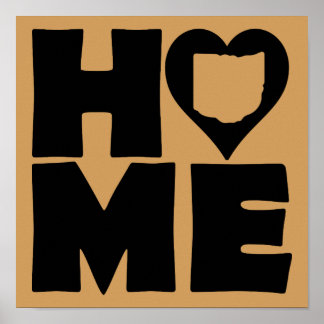 Home Heart State Poster Sign