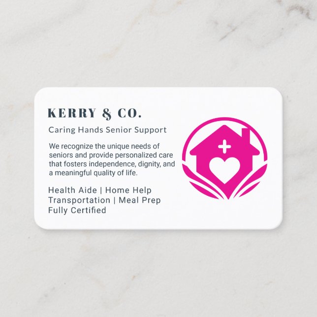 Home Help Business Card – Professional & Caring  (Front)