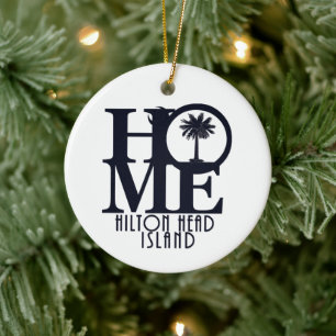 HOME Hilton Head Island  Stone Coaster Ceramic Ornament