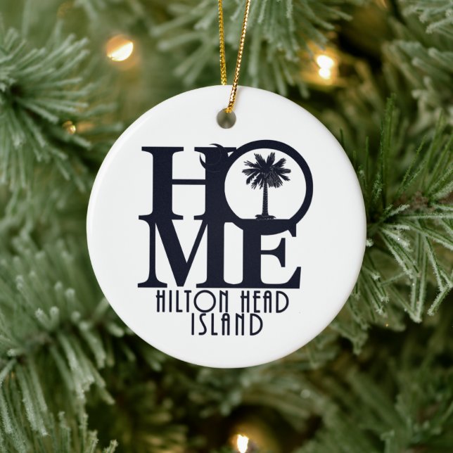 HOME Hilton Head Island  Stone Coaster Ceramic Ornament (Tree)