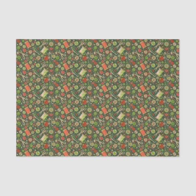 Home Hobby Sewing DIY Paper Collage Pattern Green (Front)