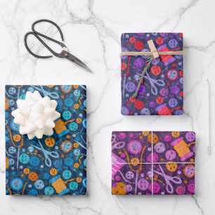 Home Hobby Sewing Haberdashery DIY Collage Pattern Wrapping Paper Sheet