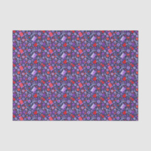 Home Hobby Sewing Paper Collage Pattern Blue Red