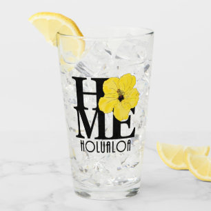 HOME Holualoa Yellow Hibiscus Glass
