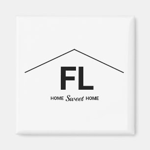 Home   Home State Black and White Bold Letters Magnet