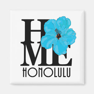 HOME Honolulu Blue Hibiscus Magnet