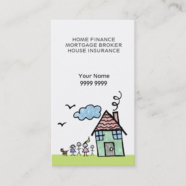 Home House Finance Template Business Card (Front)