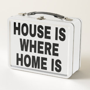 HOME/HOUSE IS WHERE HOUSE/HOME IS BLACK FONTS METAL LUNCH BOX