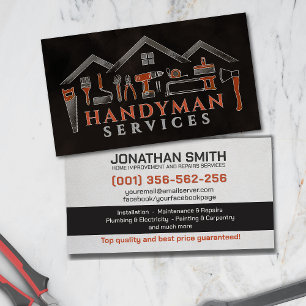 Home improvement and repair handyman services business card