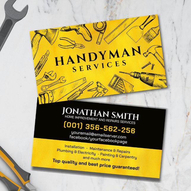 Home improvement and repair handyman services business card (Creator Uploaded)