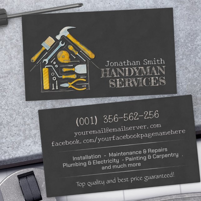 Home improvement and repair handyman services business card (Creator Uploaded)