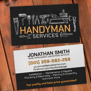 Home improvement and repair handyman services business card