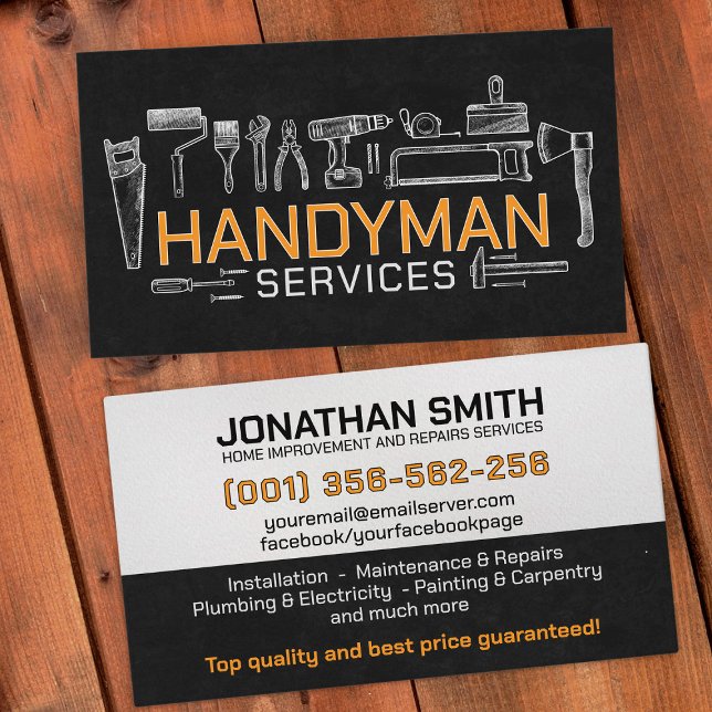 Home improvement and repair handyman services business card (Creator Uploaded)