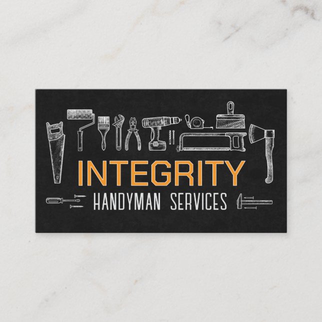 Home improvement and repair handyman services business card (Front)