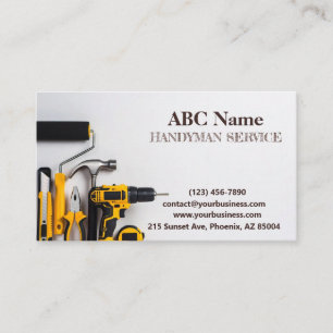 Home improvement and repair handyman services business card