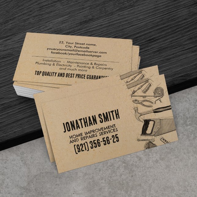 Home improvement and repairs services business card (Creator Uploaded)