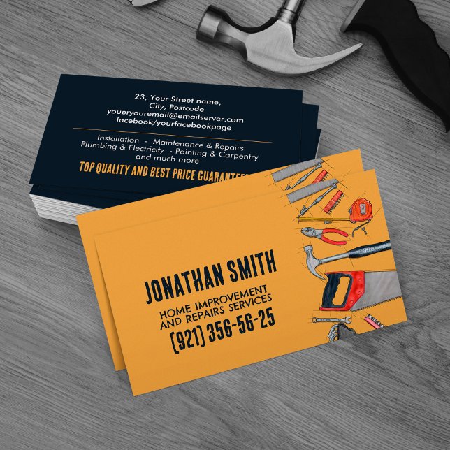 Home improvement and repairs services business card (Creator Uploaded)