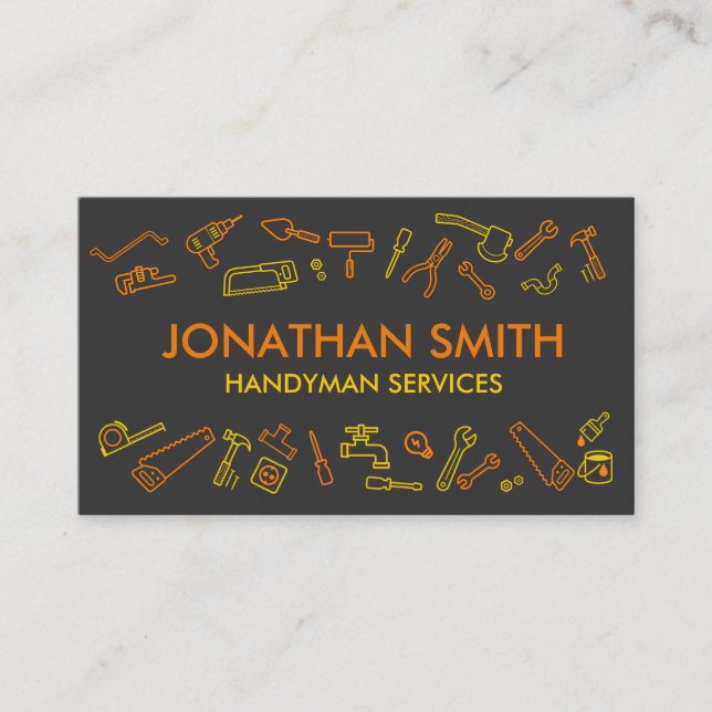 Home improvement icons - Handyman services Business Card (Front)