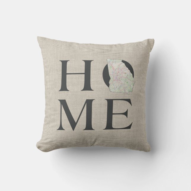 HOME in Georgia - Monogrammed Cushion (Front)