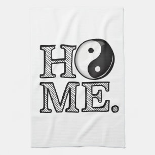 Home in Harmony Yin Yang Symbol Tea Towel