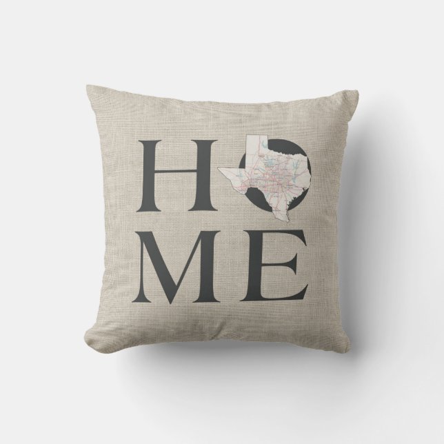 HOME in Texas - Monogrammed Cushion (Front)