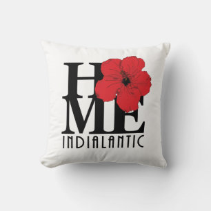 HOME Indialantic Red Hibiscus Cushion