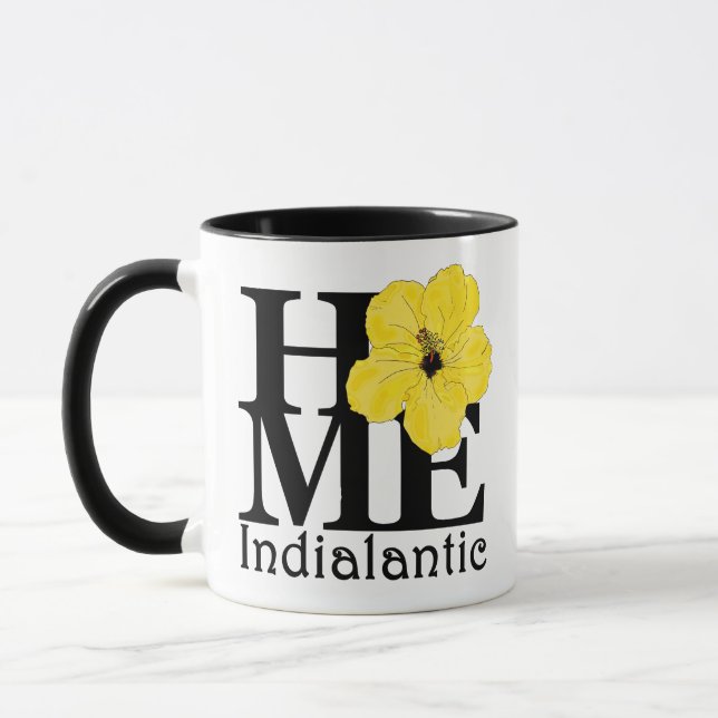 HOME Indialantic Yellow Hibiscus 11oz Mug (Left)