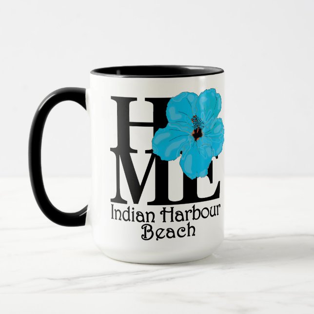 HOME Indian Harbour Beach Blue Hibiscus Mug (Left)