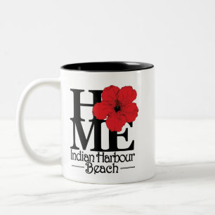 HOME Indian Harbour Beach Red Hibiscus 11oz Two-Tone Coffee Mug
