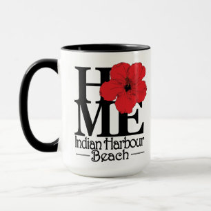 HOME Indian Harbour Beach Red Hibiscus 15oz Mug