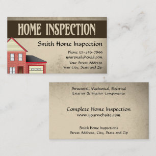 Home Inspection Inspector Business Card