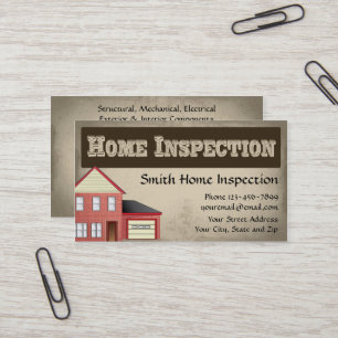 Home Inspection Inspector Business Card