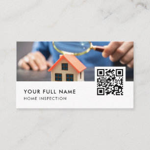 Home Inspection QR Code Modern Business Business Card