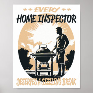 Home Inspector Funny Bbq Chef Or Grill Fun Poster